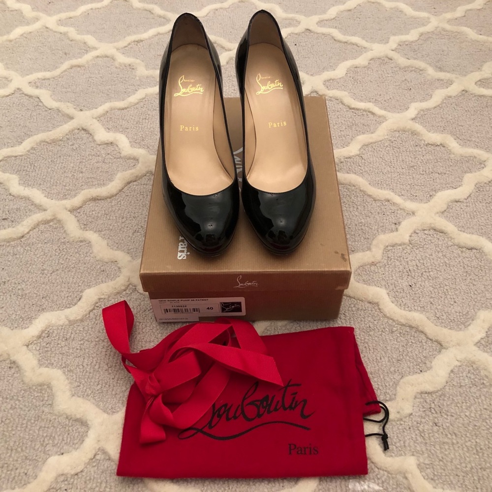 Christian Louboutin New Simple 85 black patent